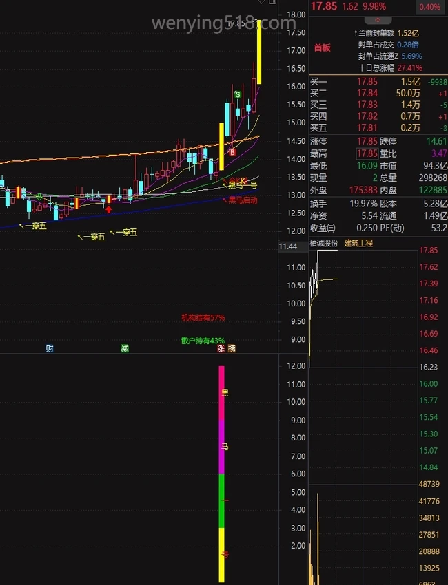 通达信〖黑马一号+黑马启动〗识别突破关键压力位且量能放大 判断个股主升浪起点‌